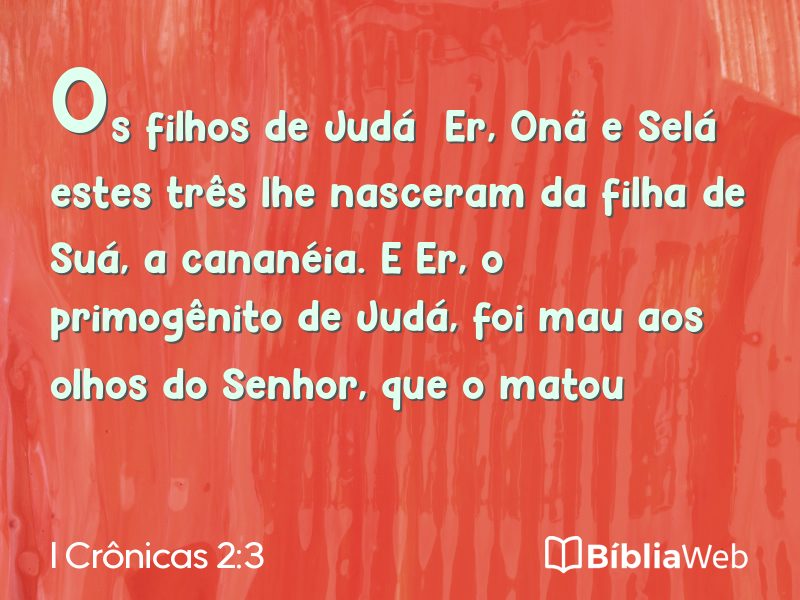 I Crônicas 2:3 em imagem para compartilhar