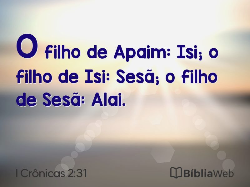 I Crônicas 2:31 em imagem para compartilhar