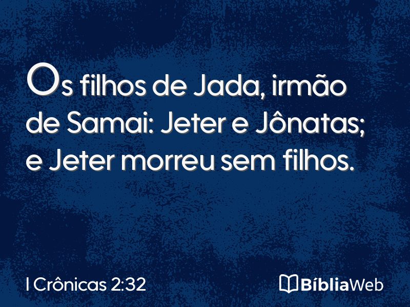 I Crônicas 2:32 em imagem para compartilhar