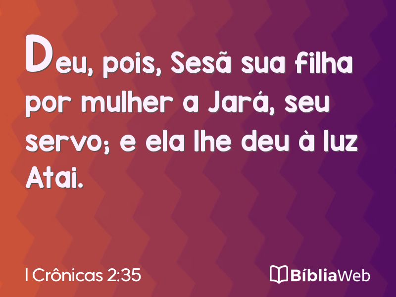 I Crônicas 2:35 em imagem para compartilhar