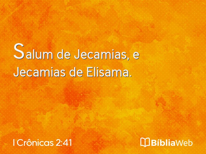 I Crônicas 2:41 em imagem para compartilhar