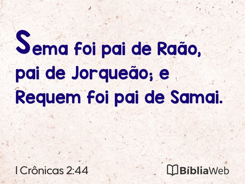 I Crônicas 2:44 em imagem para compartilhar
