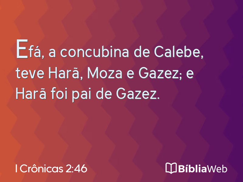 I Crônicas 2:46 em imagem para compartilhar