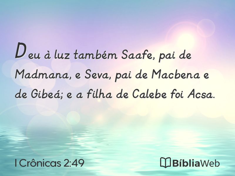 I Crônicas 2:49 em imagem para compartilhar