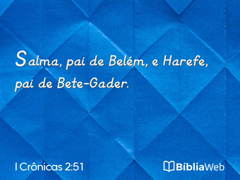 I Crônicas 2:51 em imagem para compartilhar