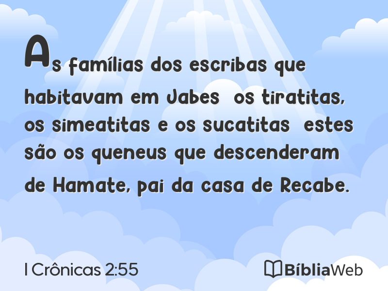I Crônicas 2:55 em imagem para compartilhar
