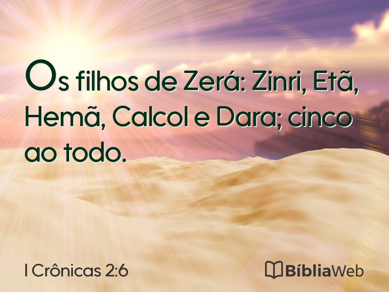 I Crônicas 2:6 em imagem para compartilhar