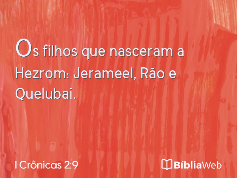 I Crônicas 2:9 em imagem para compartilhar