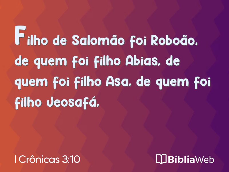 I Crônicas 3:10 em imagem para compartilhar