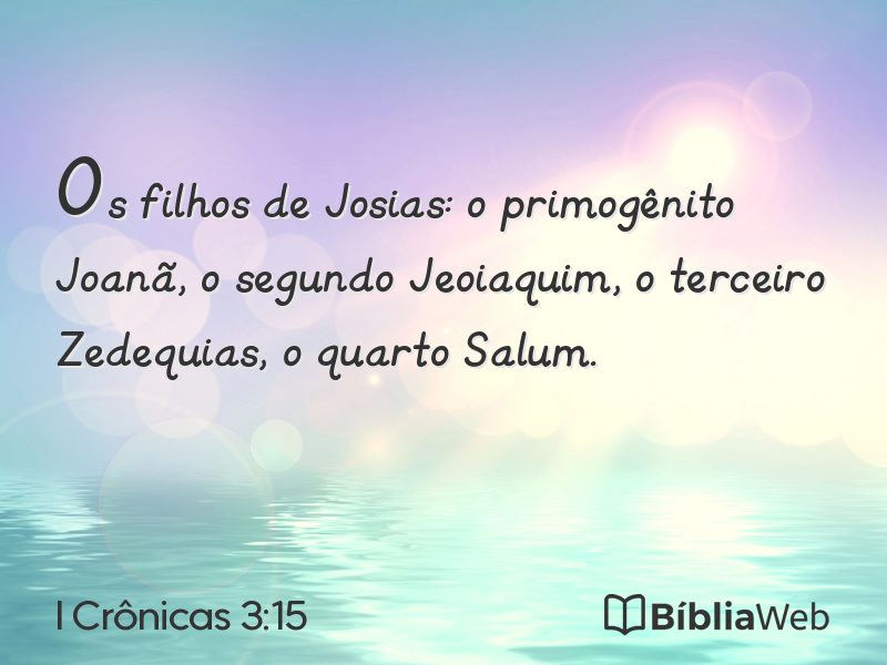 I Crônicas 3:15 em imagem para compartilhar