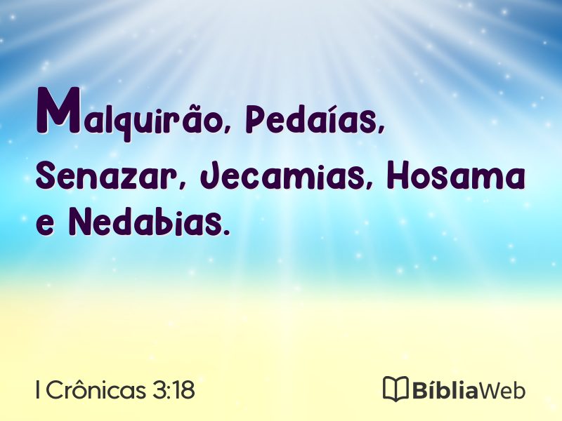 I Crônicas 3:18 em imagem para compartilhar
