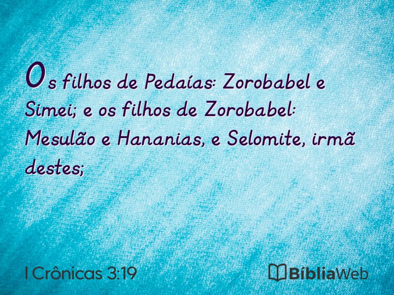 I Crônicas 3:19 em imagem para compartilhar
