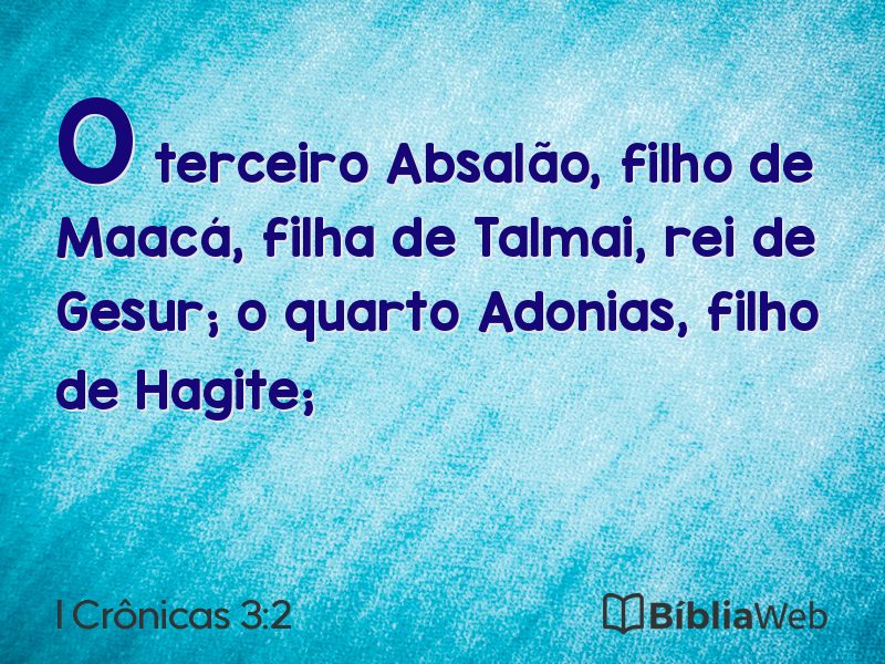 I Crônicas 3:2 em imagem para compartilhar