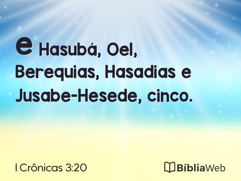I Crônicas 3:20 em imagem para compartilhar