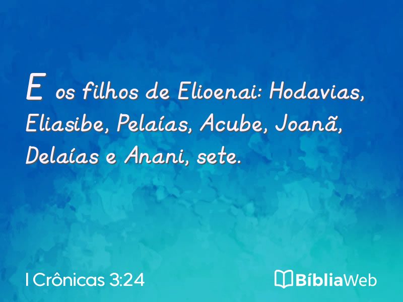 I Crônicas 3:24 em imagem para compartilhar