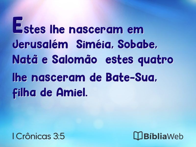I Crônicas 3:5 em imagem para compartilhar