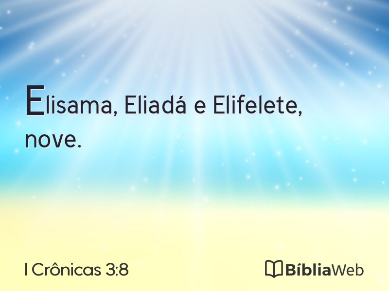 I Crônicas 3:8 em imagem para compartilhar