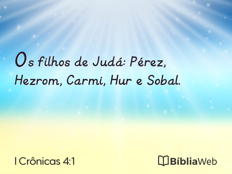 I Crônicas 4:1 em imagem para compartilhar