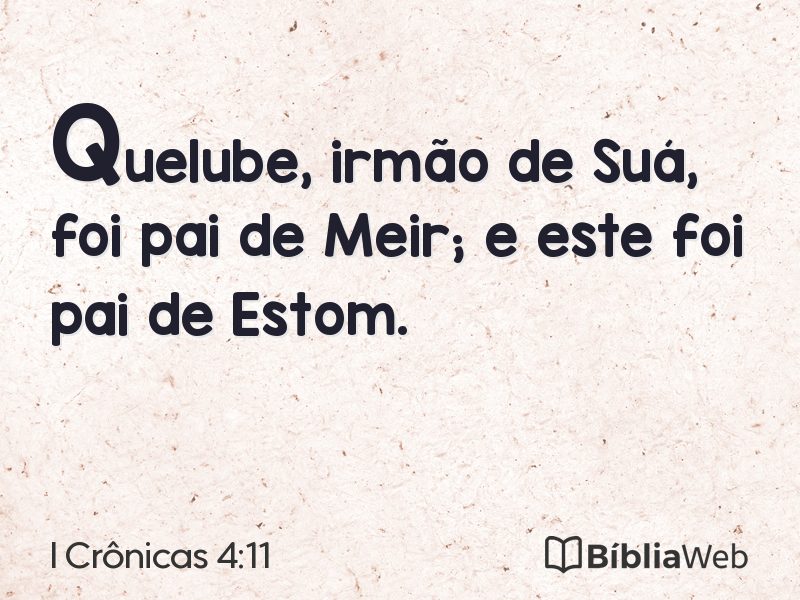 I Crônicas 4:11 em imagem para compartilhar