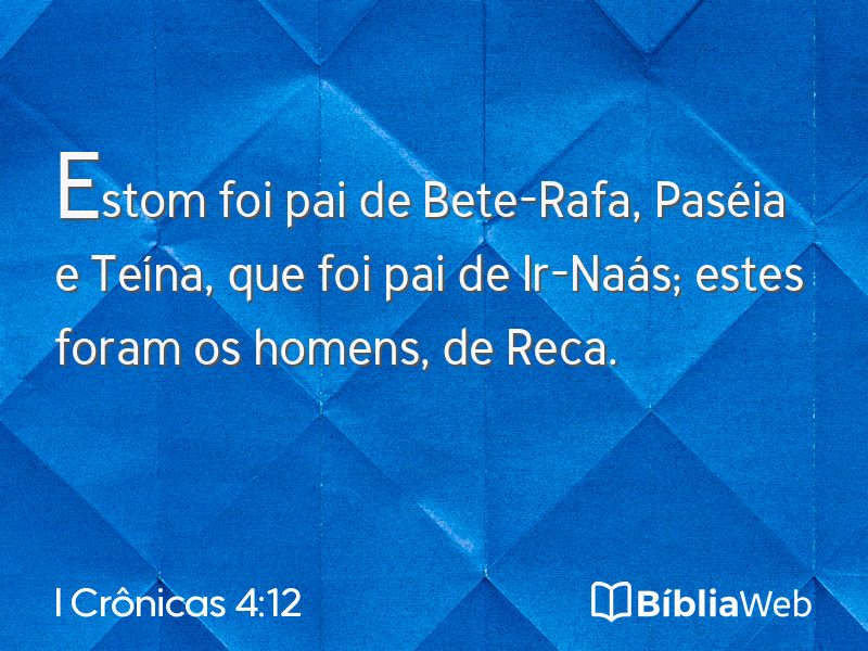I Crônicas 4:12 em imagem para compartilhar