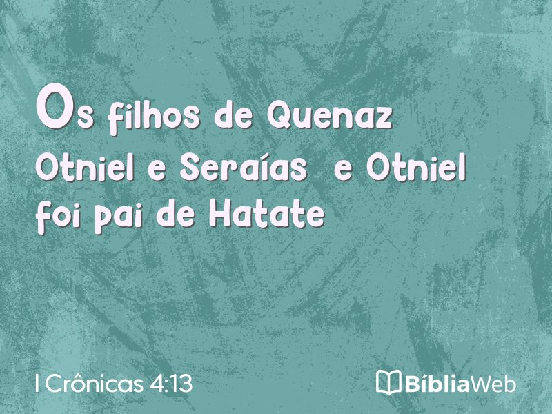I Crônicas 4:13 em imagem para compartilhar