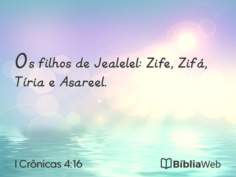 I Crônicas 4:16 em imagem para compartilhar