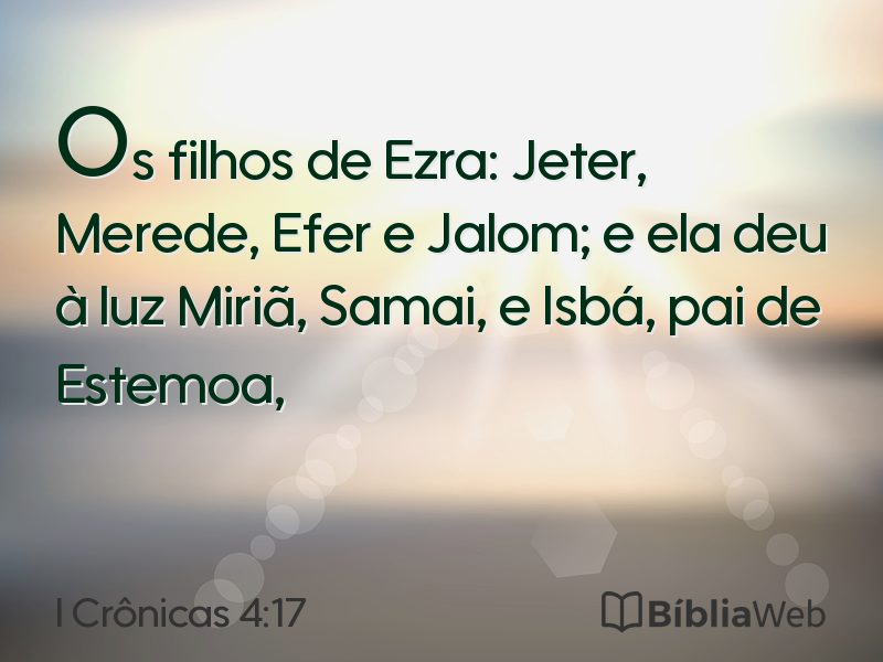 I Crônicas 4:17 em imagem para compartilhar