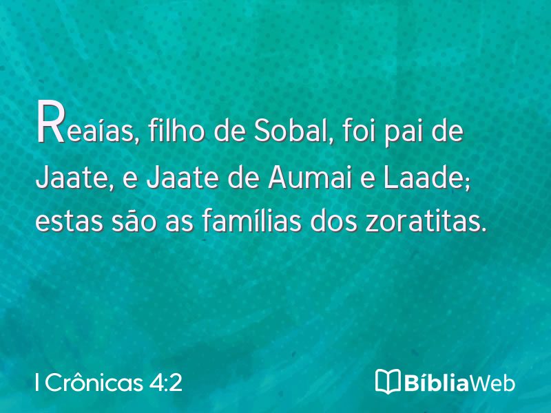 I Crônicas 4:2 em imagem para compartilhar