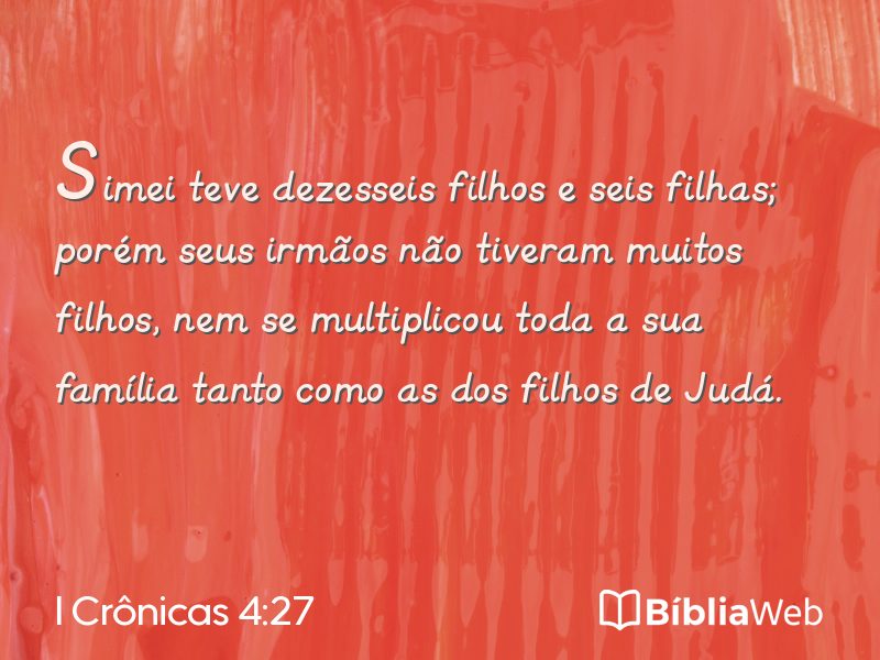 I Crônicas 4:27 em imagem para compartilhar