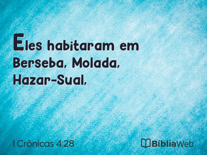 I Crônicas 4:28 em imagem para compartilhar