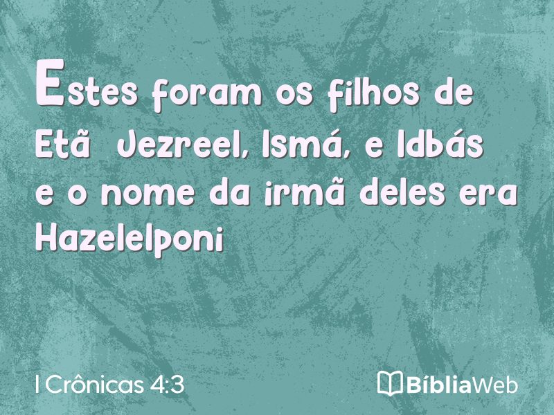 I Crônicas 4:3 em imagem para compartilhar