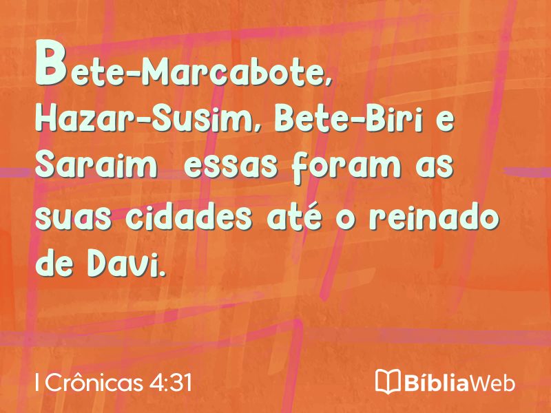 I Crônicas 4:31 em imagem para compartilhar