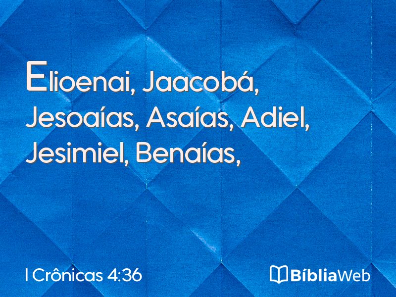 I Crônicas 4:36 em imagem para compartilhar