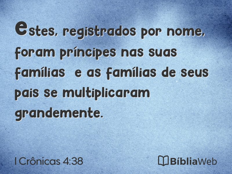 I Crônicas 4:38 em imagem para compartilhar