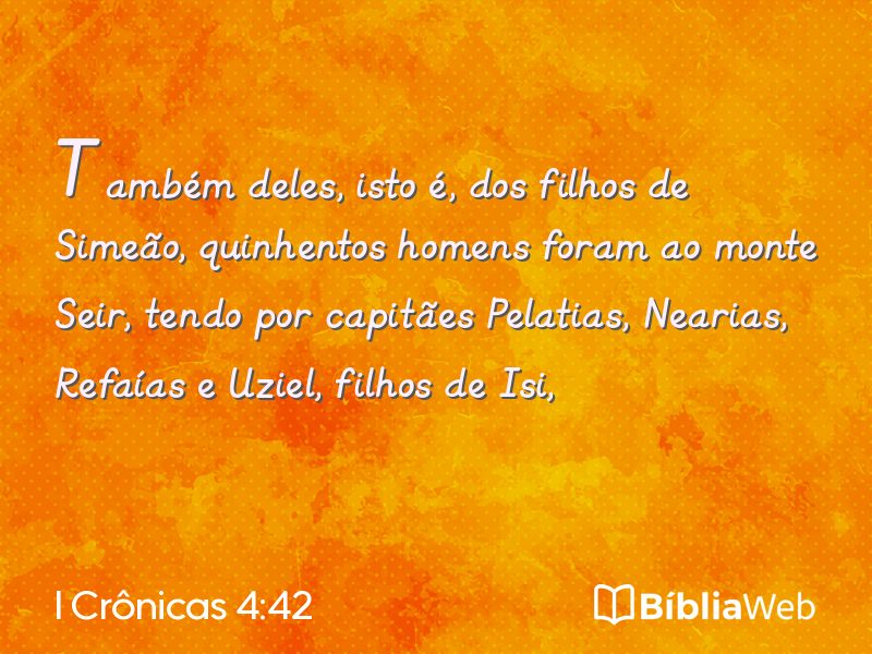 I Crônicas 4:42 em imagem para compartilhar