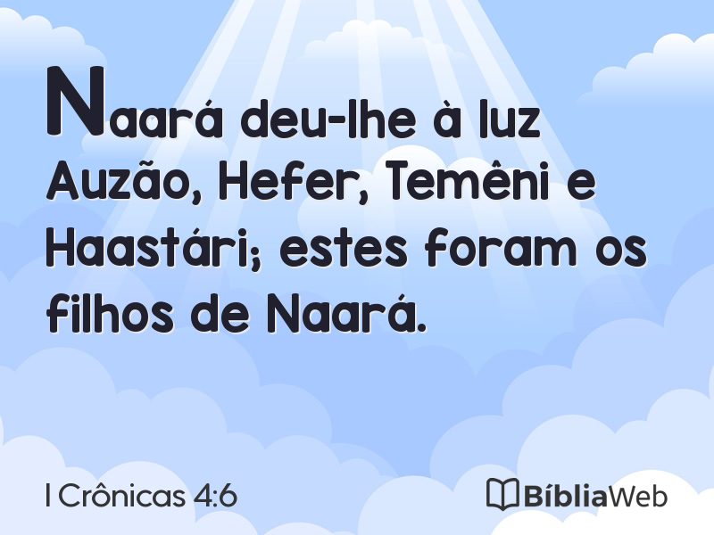 I Crônicas 4:6 em imagem para compartilhar
