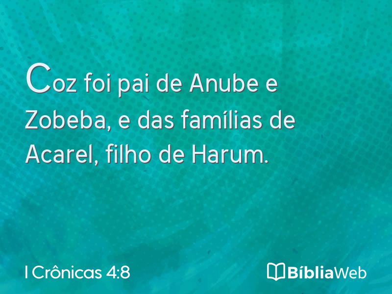 I Crônicas 4:8 em imagem para compartilhar