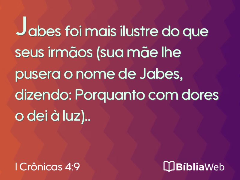 I Crônicas 4:9 em imagem para compartilhar