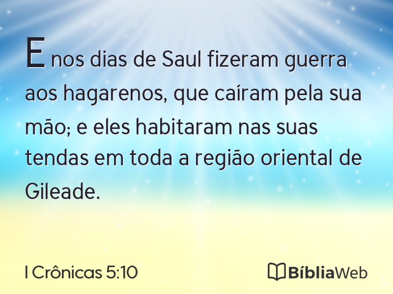 I Crônicas 5:10 em imagem para compartilhar