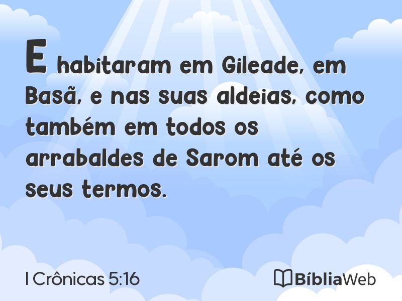 I Crônicas 5:16 em imagem para compartilhar