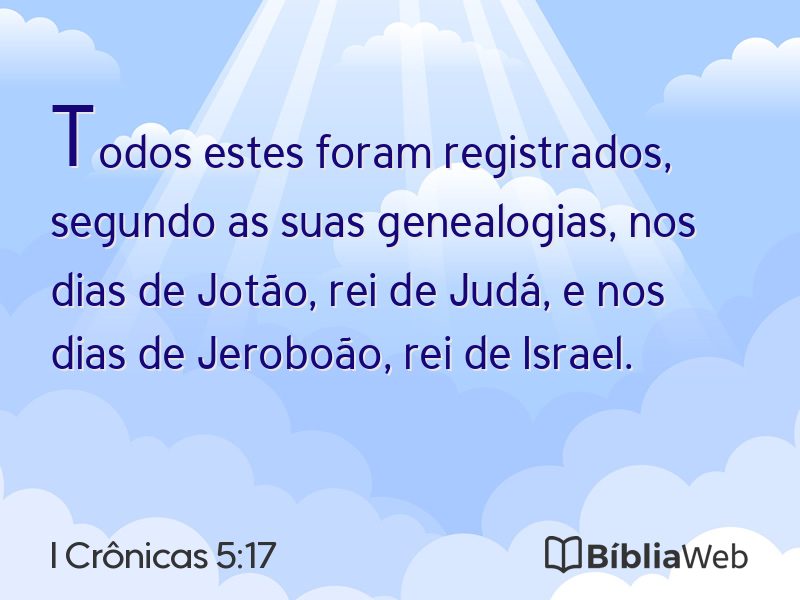 I Crônicas 5:17 em imagem para compartilhar