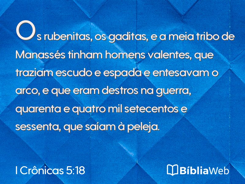 I Crônicas 5:18 em imagem para compartilhar