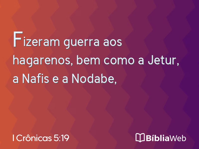 I Crônicas 5:19 em imagem para compartilhar