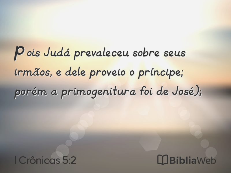 I Crônicas 5:2 em imagem para compartilhar