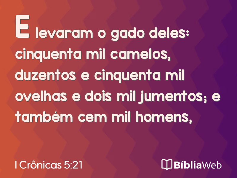 I Crônicas 5:21 em imagem para compartilhar