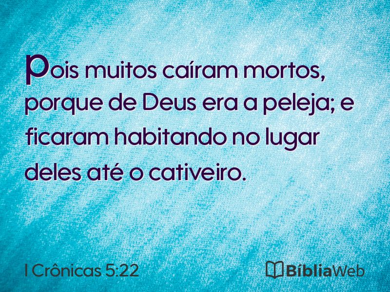 I Crônicas 5:22 em imagem para compartilhar