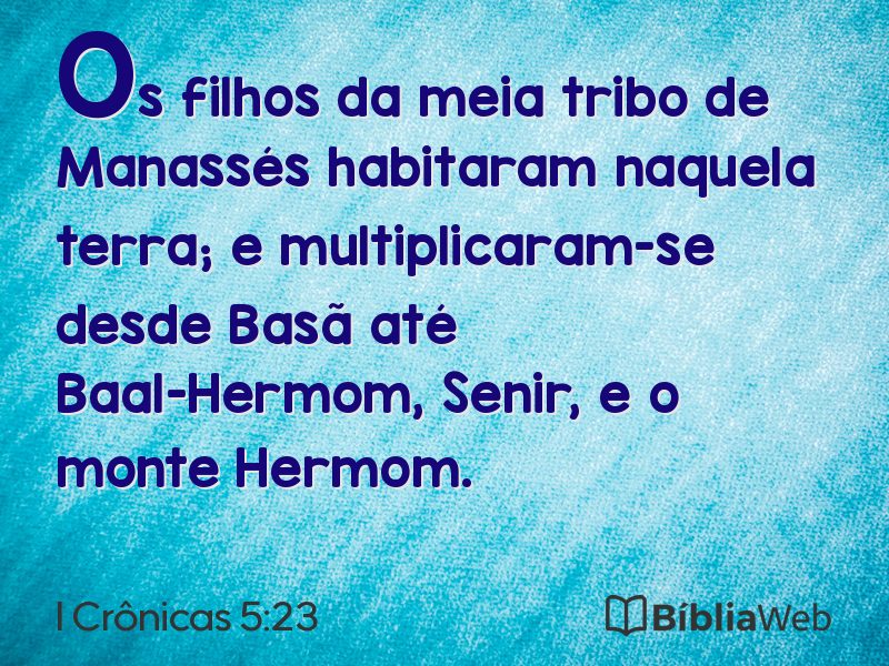 I Crônicas 5:23 em imagem para compartilhar