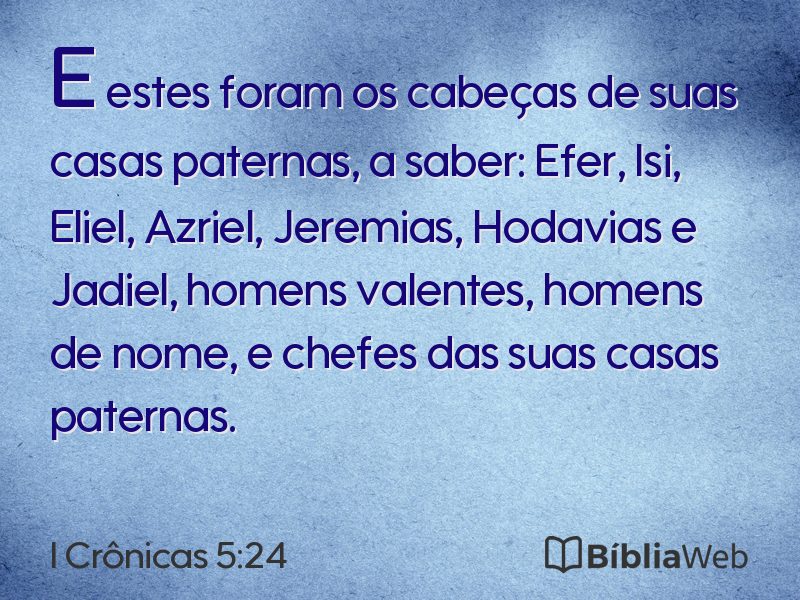 I Crônicas 5:24 em imagem para compartilhar