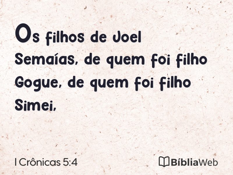 I Crônicas 5:4 em imagem para compartilhar