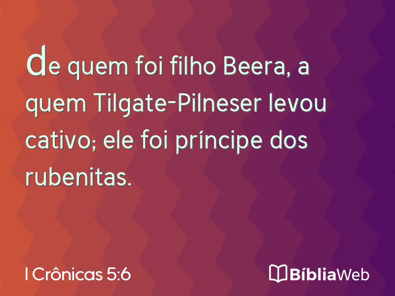 I Crônicas 5:6 em imagem para compartilhar